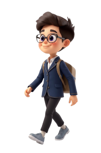Student walking across bridge